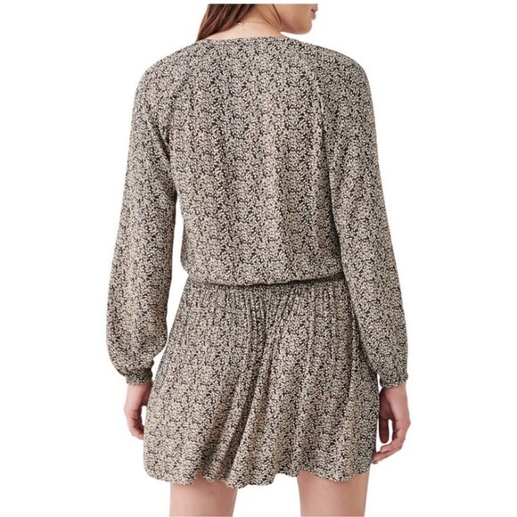 New‎ Faherty Montara Leaf Batik Long Sleeve split-neck Dress Size - Picture 5 of 13